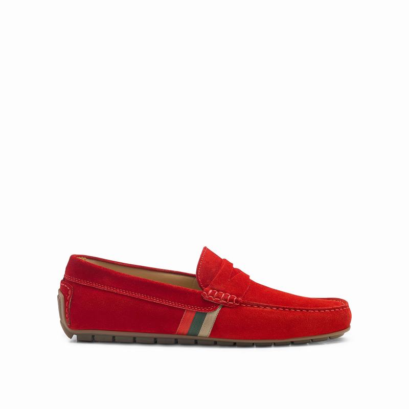 Russell & Bromley Soft Wear Driving Loafers Mens Red [QOI8574JS]
